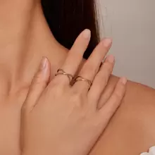 1入組925純銀十字交叉內襯圓環女性優質首飾類 - 金色 - 查看 4