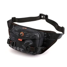 新品到貨男士單肩包胸包腰包適用於手機,時尚和多用途 - 黑色 - 查看 2