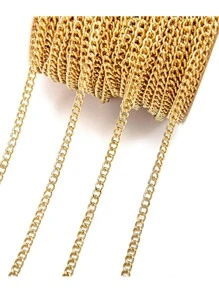 yuenz normal hierro cadena de metal para la fabricación de joyas de bricolaje - Champán - Ver 1