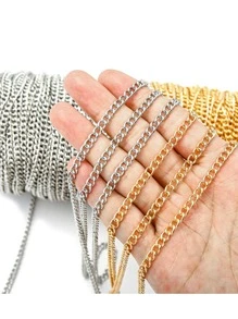 yuenz normal hierro cadena de metal para la fabricación de joyas de bricolaje - Champán - Ver 2