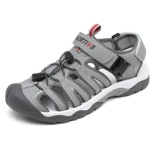 Men's Sandals, Closed Toe Athletic Sport Sandals, Mens Summer Shoes, Lightweight Trail Walking Flat Sandals For Beach Sport Outing - Xám - Xem 3