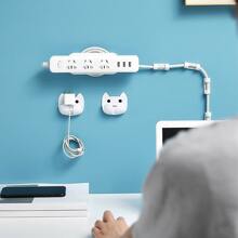 1 pieza Enchufe fijación Dispositivo con Organizador de cables 2 en 1 diseño enchufe Tablero montado en la pared Cable gestión sistema sin perforación