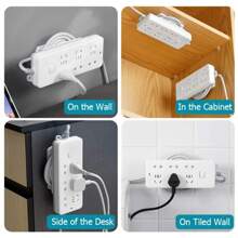 1 pieza Enchufe fijación Dispositivo con Organizador de cables 2 en 1 diseño enchufe Tablero montado en la pared Cable gestión sistema sin perforación