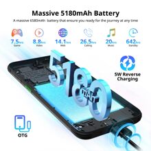 Blackview Rugged Smartphone BV5200 Pro Rugged Cell Phones 7GB+64GB SD 1TB, 6.1" HD+, 4G Dual Sim, 5180mAh, IP69K Waterproof, Face Unlock, GPS, NFC, Glove Mode, Android 12 Unlocked Phone - 黑色 - 查看 4