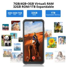 Blackview Rugged Smartphone BV5200 Pro Rugged Cell Phones 7GB+64GB SD 1TB, 6.1" HD+, 4G Dual Sim, 5180mAh, IP69K Waterproof, Face Unlock, GPS, NFC, Glove Mode, Android 12 Unlocked Phone - 黑色 - 查看 3