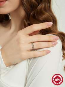 1 pieza plata esterlina Anillo para Mujer boda Bisutería fino anillos - Tamaño de plata7 - Ver 2