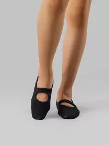 运动户外 1 双防滑女士瑜伽短袜 - 黑色 - 查看 5