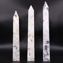 自然治癒晶體水草玉大型塔狀物，長10.6-17.3英寸（約27-44厘米），重量約2磅，苔玉單點治癒晶體塔，綠色水草玉6面完美晶體柱，用於家居裝飾及查克拉能量修復 - 彩色 - 查看 1