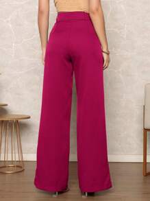 Women Pants - 玫紅色 - 查看 2