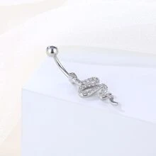 Utnsnyy Serpent-shaped Navel Piercing Ring - Silver - View 4