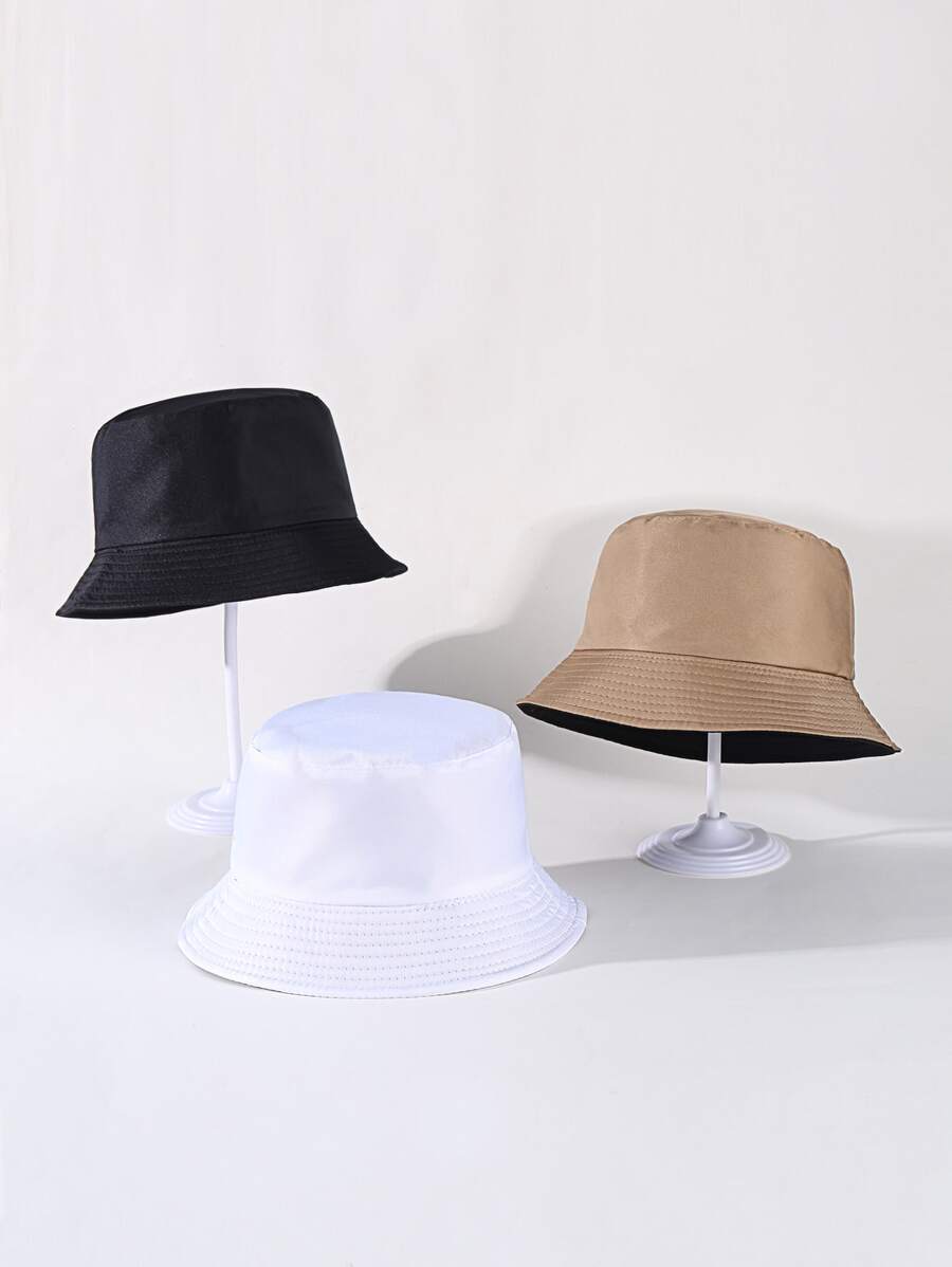 Bộ 3 mũ tai bèo số lượng lớn dành cho nam nữ, nhiều màu sắc, mũ chống nắng có thể gấp gọn, mũ câu cá, mũ du lịch, mũ tai bèo mùa hè. - Nhiều màu - Xem 1