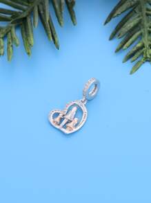 1 chiếc vòng cổ mặt trái tim bằng bạc Sterling 925 đơn giản thời trang Zirconia mẹ tôi bạn tôi tặng mẹ sinh nhật quà tặng kỷ niệm ngày lễ tình nhân - Bạc - Xem 5