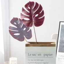 1入組大人造龜後樹葉支裝飾用品適用於牆,婚禮,家庭,晚餐房間,臥室,浴室,窗戶,戶外花園,新年,生日,派對,學校教室 - 中紫紅色 - 查看 1