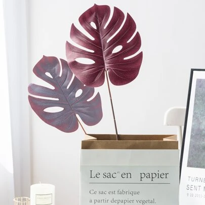 1入組大人造龜後樹葉支裝飾用品適用於牆,婚禮,家庭,晚餐房間,臥室,浴室,窗戶,戶外花園,新年,生日,派對,學校教室