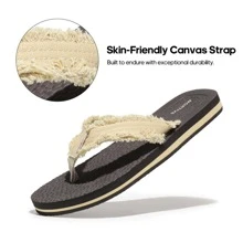 Men's Thong Flip Flops Sandals Comfortable Light Weight Beach Sandal - 米色 - 查看 6