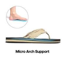 Men's Thong Flip Flops Sandals Comfortable Light Weight Beach Sandal - 米色 - 查看 3