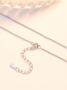 1 chiếc vòng cổ mặt trái tim bằng bạc Sterling 925 đơn giản thời trang Zirconia mẹ tôi bạn tôi tặng mẹ sinh nhật quà tặng kỷ niệm ngày lễ tình nhân - Bạc - Xem 4