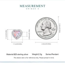 MISEFF 1入組925純銀Love心粉色的玻璃玫瑰珠子適合女士手鐲DIY首飾類手環,項鍊,珠寶製作,奢華禮物適用於禮品