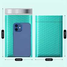 6pcs Teal Bubble Mailers, 4x8" Inches, Padded Poly Bubble Mailers, Packaging For Small Business, Shipping Envelopes, Packaging Bags, Padded Envelopes, Mailing Envelopes, Shipping Supplies - Green - View 2