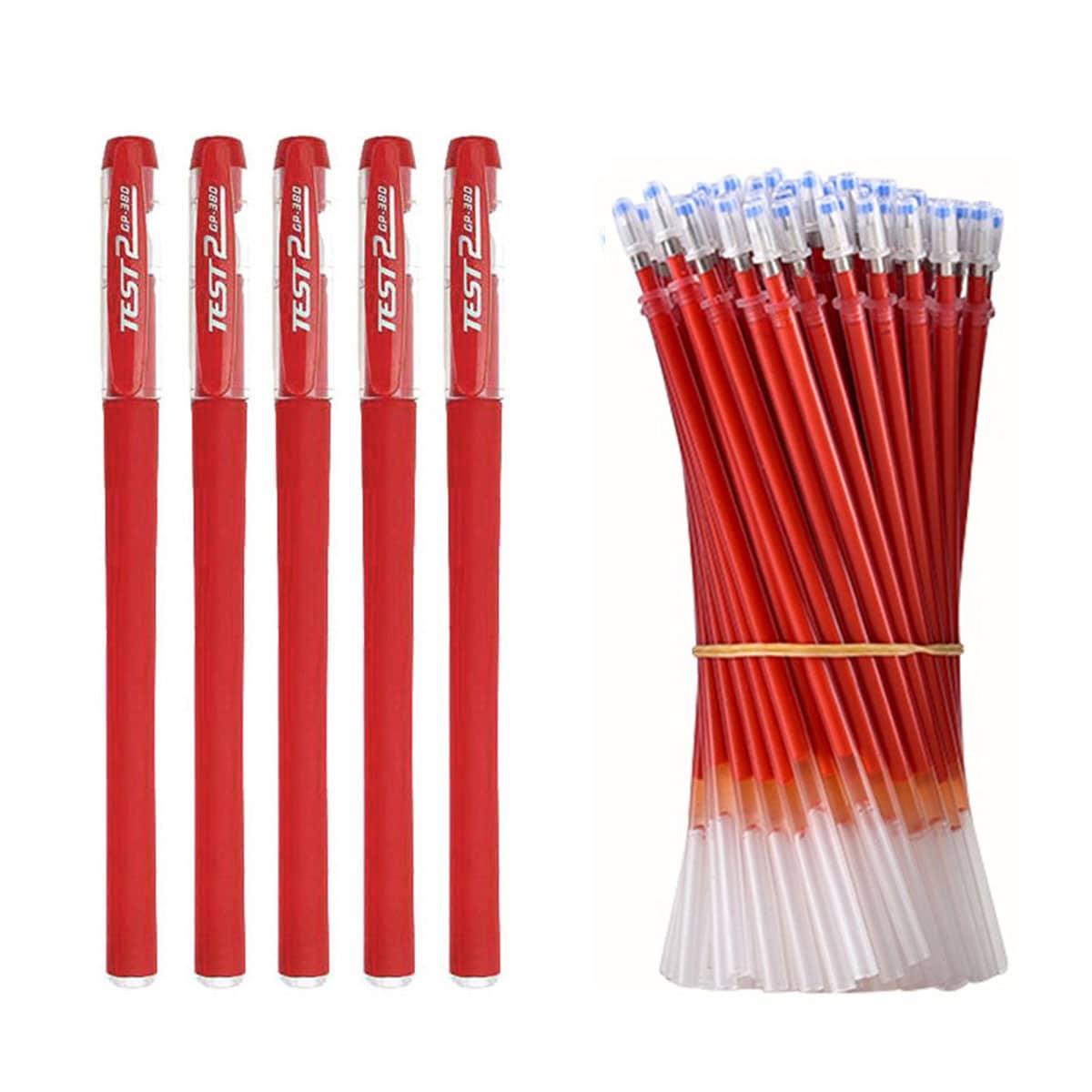 15pcs Red Neutral Pen Set 0.5mm Needle Point Type - Red - View 1