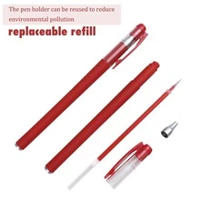 15pcs Red Neutral Pen Set 0.5mm Needle Point Type - Red - View 4