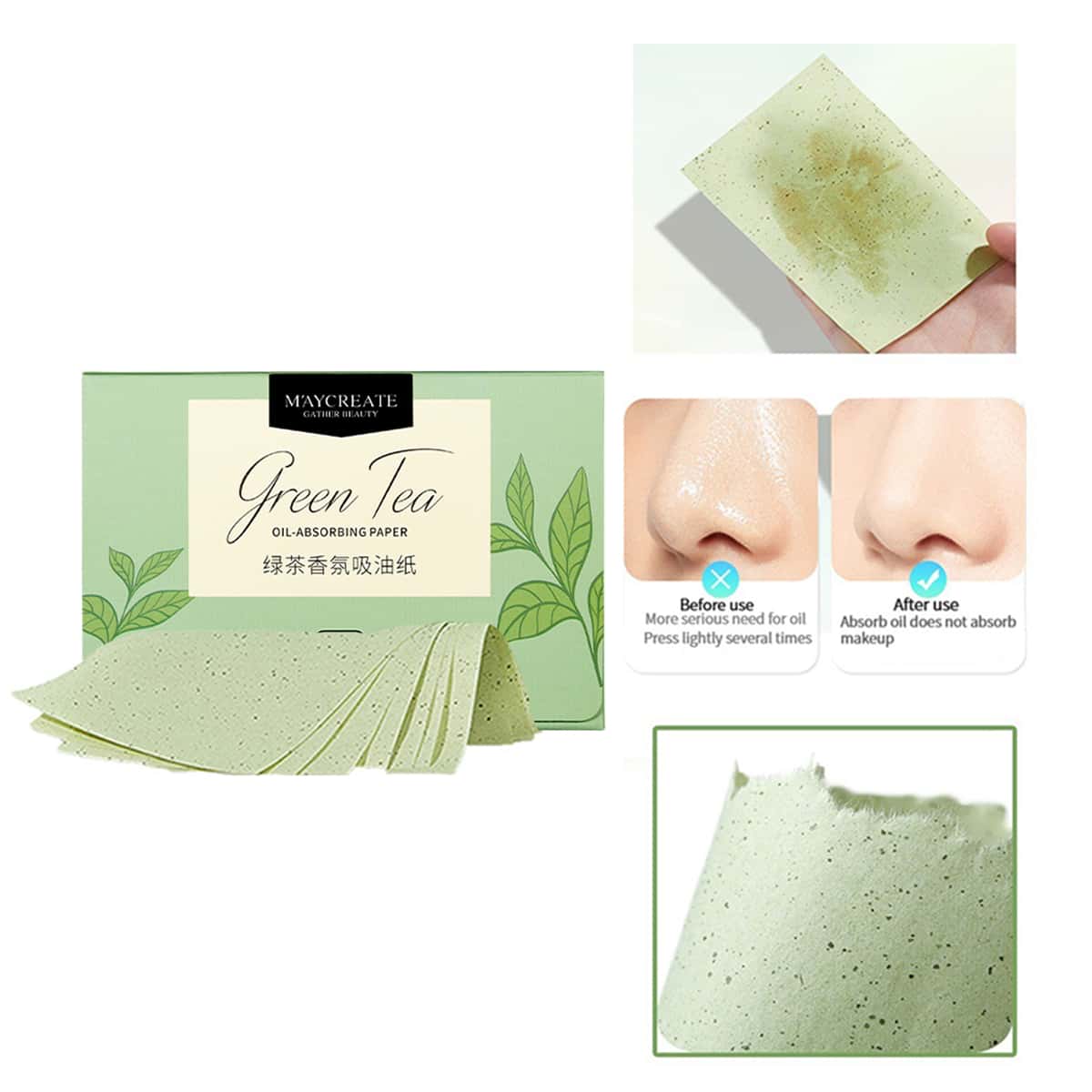 100pcs Portable Oil Absorbing Blotting Facial Tissue Paper With Fragrance, Makeup Tool - Multicolor - View 1