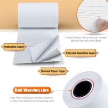 2 1/4" x 50' Thermal Paper BPA-Free Thermal Receipt Paper Rolls Cash Register Paper - 200卷 - 查看 3