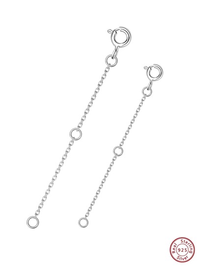 One Piece Of 6cm And One Piece Of 9cm Sterling Silver Gold-Plated Extension Chain Necklace Bracelet Jewelry Auxiliary Lengthening Function DIY Accessories