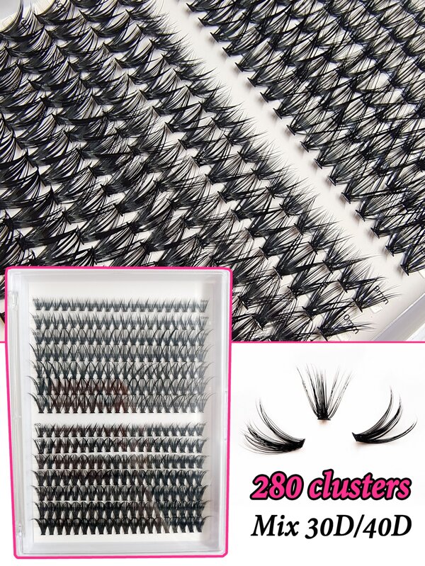 280pcs 30/40D 916mm Mix D Curl Cluster Lashes Individual Lashes Lash