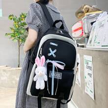 4pcs Nylon Bowknot Decorated College Style Combination Set - Black - View 3