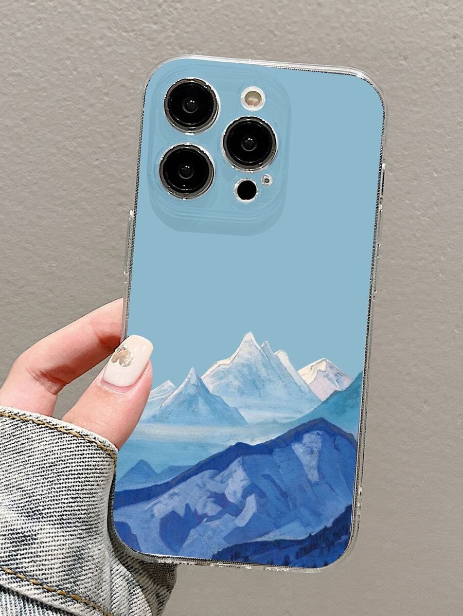 Funda de teléfono anti-caída con patrón de montaña nevada - Multicolor - Ver 1