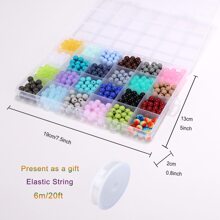 600入组圓珠適用於手鍊製作,8mmDIY寶石珠子珠寶製作套件帶彩虹珠子,24顏色圓形寶石珠子合適對於初學者 - 珠子套件 - 查看 4