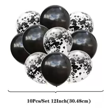 10 quả bóng bay cao su 12 inch và bóng bay nhiều màu dùng để trang trí tiệc sinh nhật kỷ niệm ngày cưới - màu đen - Xem 2
