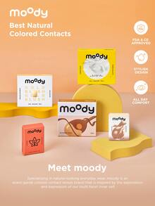 moody 年度一次性彩色隱形眼鏡喜怒無常經典系列，美容隱形眼鏡眼睛鏡片，時尚美麗舒適大眼睛鏡片適合女士和女孩，Diva Green - 1 年，1 對 - Diva Green - 查看 7