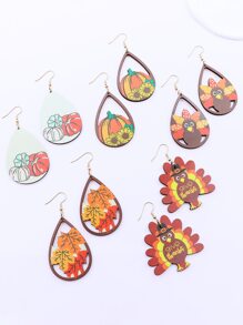 1 đôi Của lá phong Bằng gỗ Của phụ nữ Mùa thu Hoa tai - Nhiều màu - Xem 5