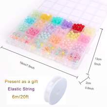 Tự Làm Vòng Tay Làm Bộ Cho Bé Gái Quà Tặng Sinh Nhật, 8Mm Gradient Hạt Trang Sức Làm Bộ Với Ngôi Sao Hoa Hạt Bí Ngô - bộ hạt - Xem 4