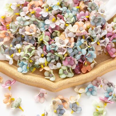 100/200 piezas Flores artificiales MINI de margarita de colores mixtos, material para hacer coronas, decoración de cajas de dulces, flores de muñeca para novias, flores para el pecho, material para flores en la cabeza, decoración del hogar, accesorios para pasteles de Año Nuevo, Día de San Valentín, fiestas de cumpleaños, decoración de otoño