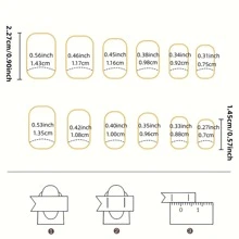 Upgrade Your Look With 24pcs Short Square Full Cover Fake Nail Kit Press On Nails Nail Supplies - Multicolor - View 5