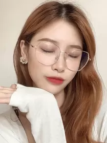 1 件新品金属女童玫瑰金星星款眼镜 - 玫瑰紅 - 查看 1