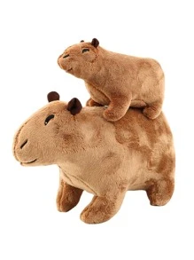 水豚鼠長毛絨玩偶卡通玩偶桌面裝飾 - 摩卡棕 - 查看 1