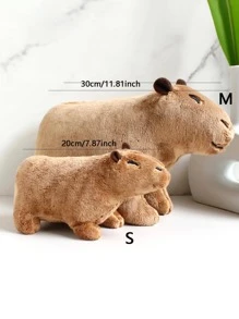 水豚鼠長毛絨玩偶卡通玩偶桌面裝飾 - 摩卡棕 - 查看 2