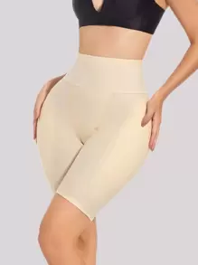 High Waisted Shapewear Shorts - Apricot - View 5