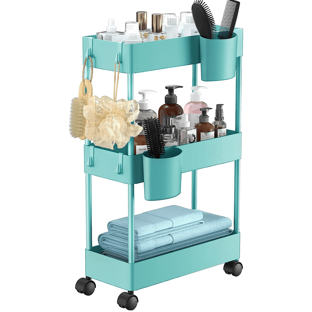 Storage Cart with Wheels,Bathroom Cart Organizer Small,Rolling Cart for