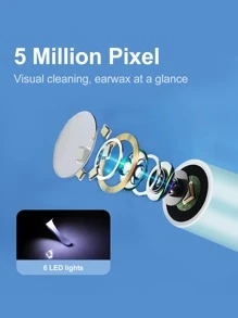 The Ultimate Ear Cleaning Kit-1080P Camera, Light, And Ear Wax Removal Tool Compatible With IPhone, Ipad, And Android Smartphones - White - View 7