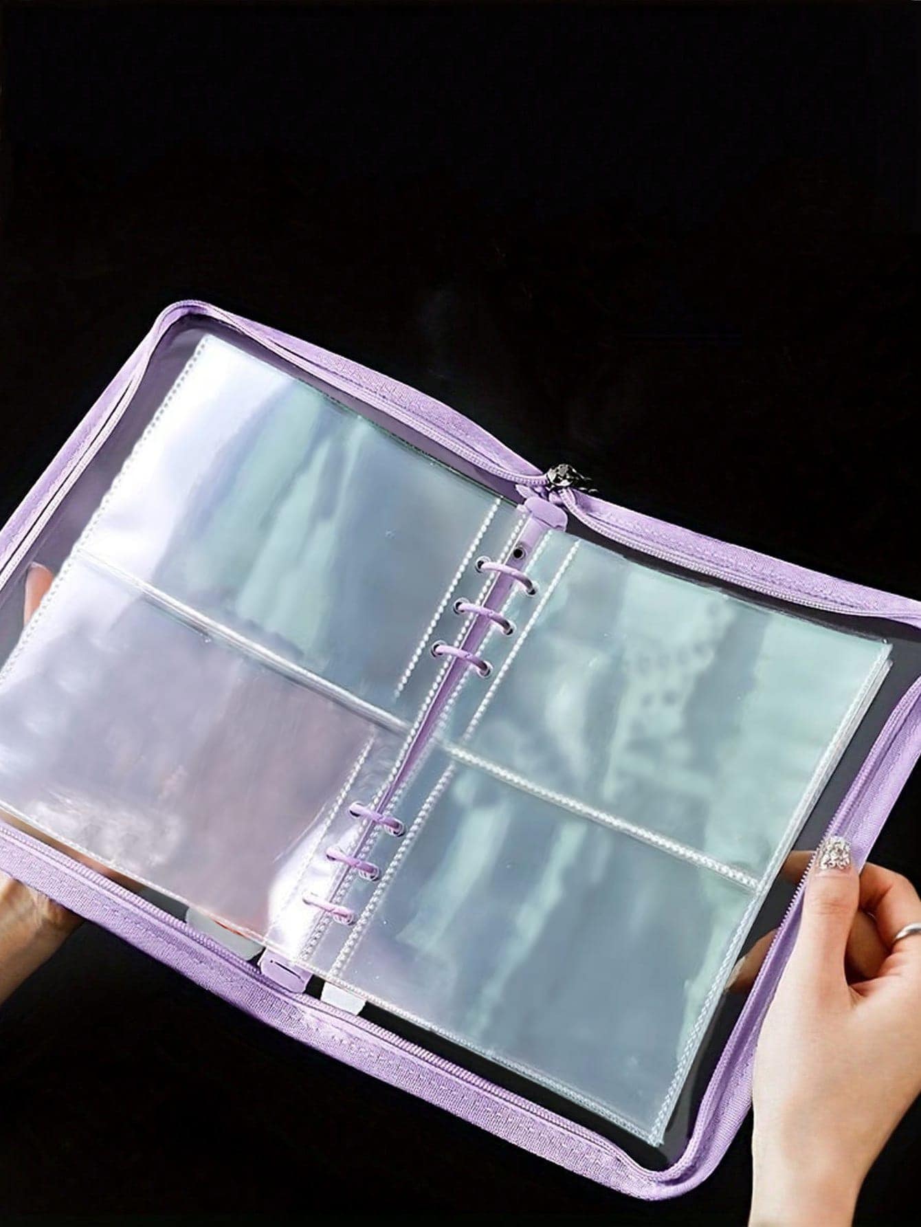透明珠寶收納盒珠寶密封袋大學宿舍必需品，東西袋 - 紫色 - 查看 1