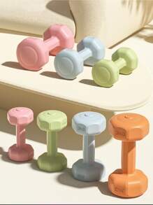 2pcs Dumbbell Set, 1kg*2 Hexagonal Dumbbells Suitable For Fitness, Yoga, Strength Training Gym Accessories - Pink - View 6