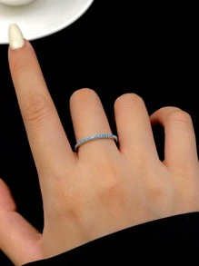 3入組/套極簡耳環戒指首飾套裝女士S925純銀白金鍍情人節精細首飾套裝禮品