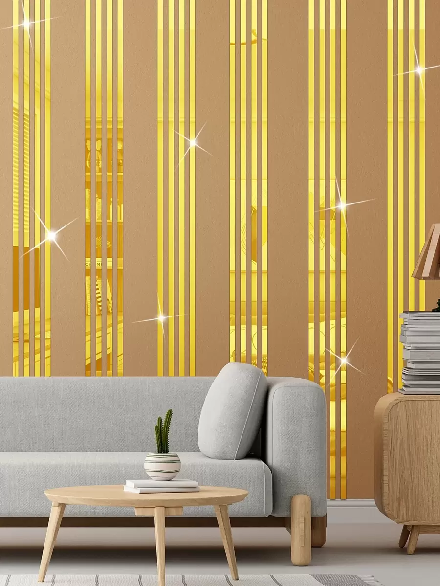 Bộ 10 miếng dán tường gương hình chữ nhật bằng acrylic trang trí nền, miếng dán, decal dán tường, decal vinyl trang trí nhà cửa, vật dụng trang trí mùa xuân làm mới ngôi nhà của bạn, miếng dán trang trí Rama quà tặng sinh nhật tốt nghiệp trang trí tường trang trí phòng gương treo tường gương cho phòng trang trí phòng tắm trang trí phòng khách - Vàng - Xem 1