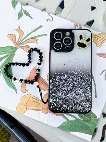 Funda para móvil con diseño de conejo con acollador - Negro - Ver 6
