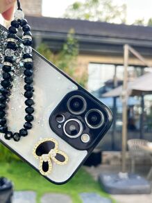 Funda para móvil con diseño de conejo con acollador - Negro - Ver 7